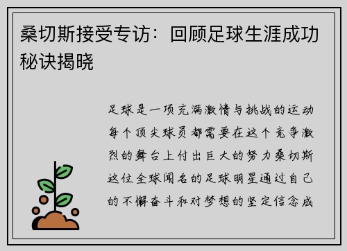 桑切斯接受专访：回顾足球生涯成功秘诀揭晓